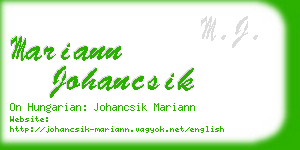 mariann johancsik business card